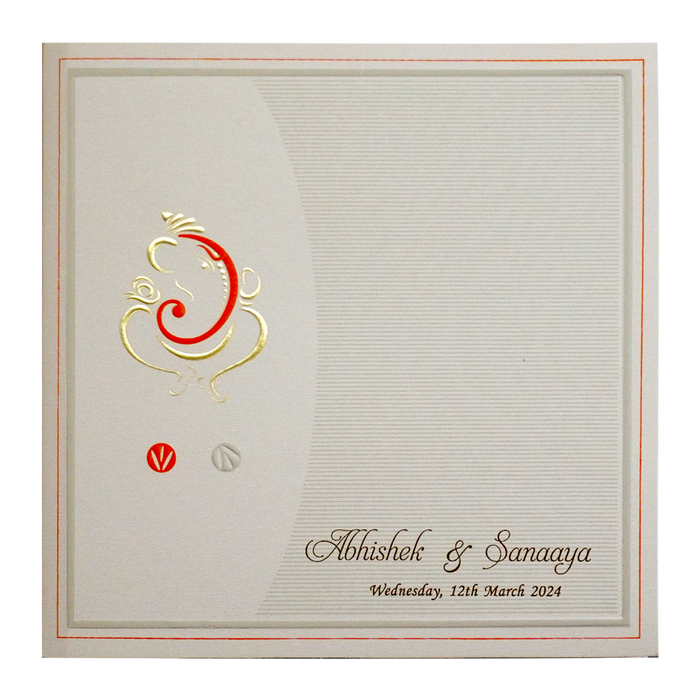 Cuban Sand Ganesha Wedding Invitation-King of Cards