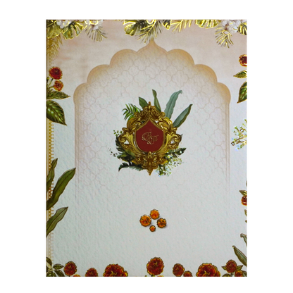 Cream Padded Wedding Card-King of Cards
