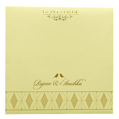 Cream Green Padded Invitation Card-KRC29180