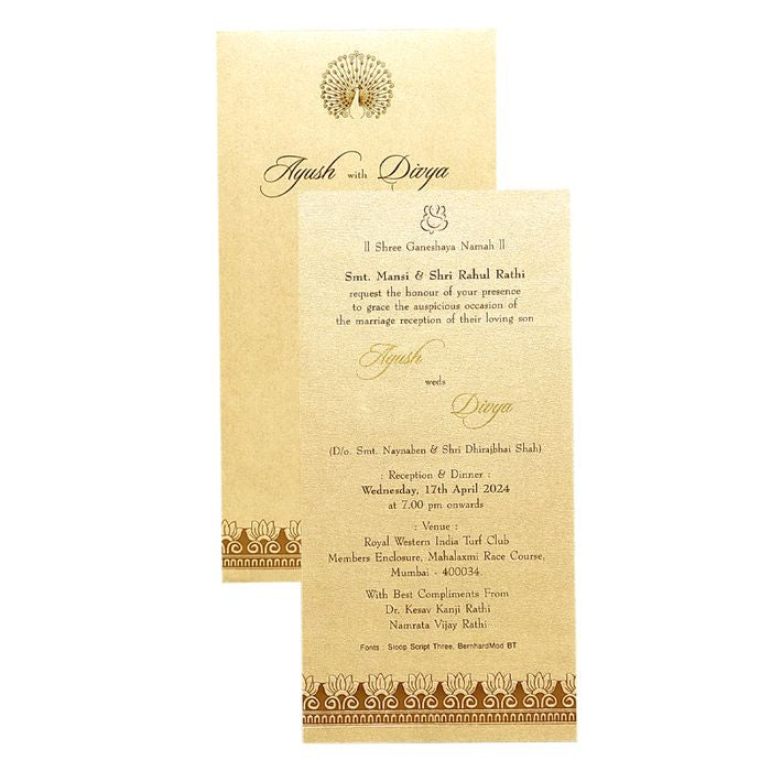 Brown Foil Design Single Invitation Card-King of Cards