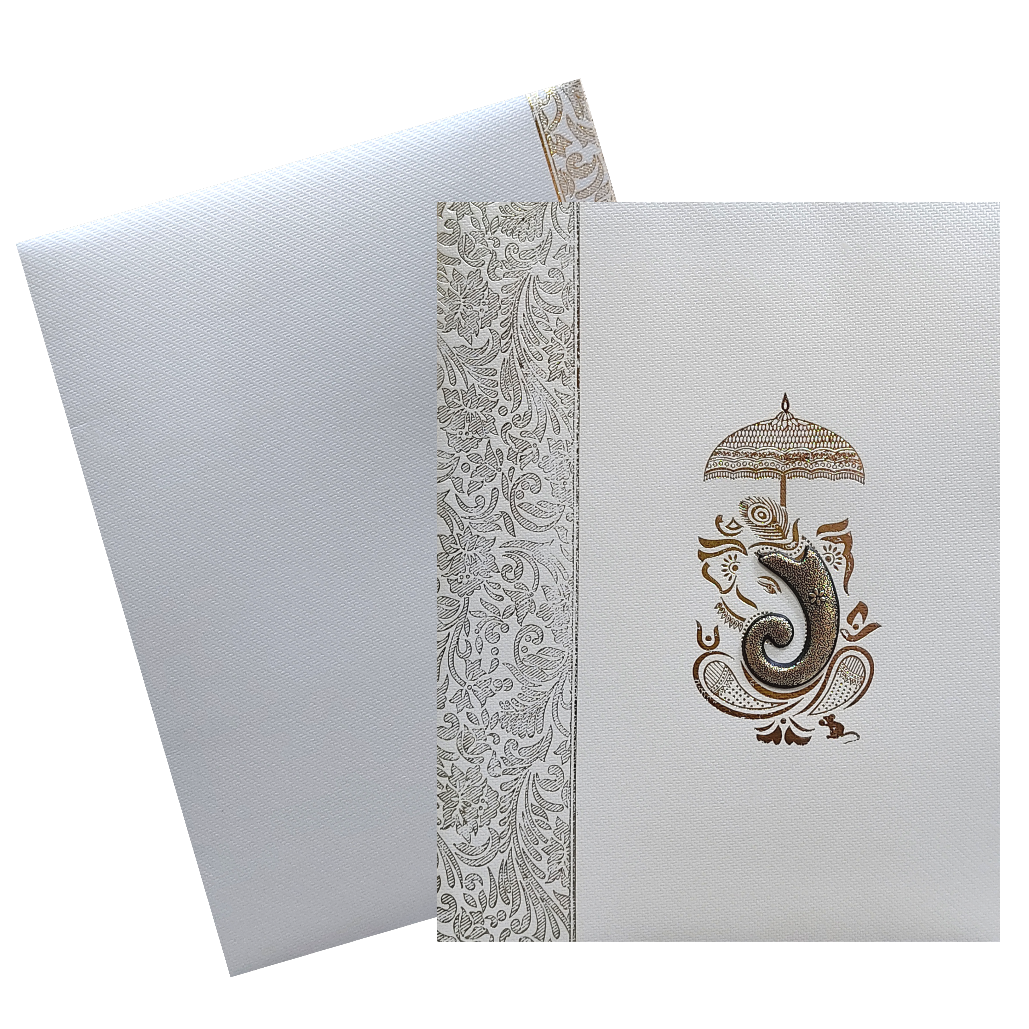 Grey Texture Sheet Wedding Invitation Card-KNKGY5014