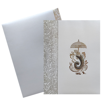 Grey Texture Sheet Wedding Invitation Card-KNKGY5014