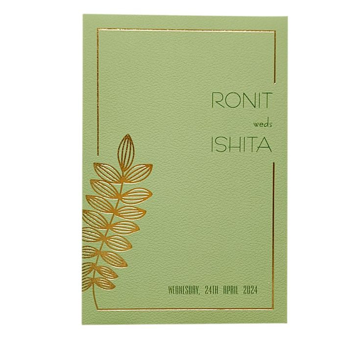 Green Design Single Sheet Invitation Card-King of Cards