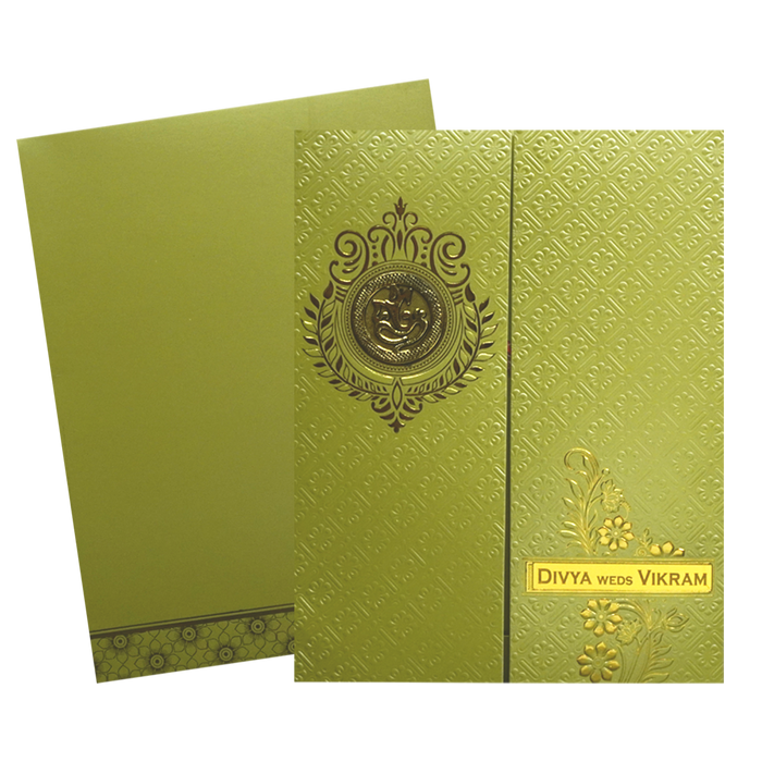 Pista Green Door Nameplate Wedding Invitation-King of Cards