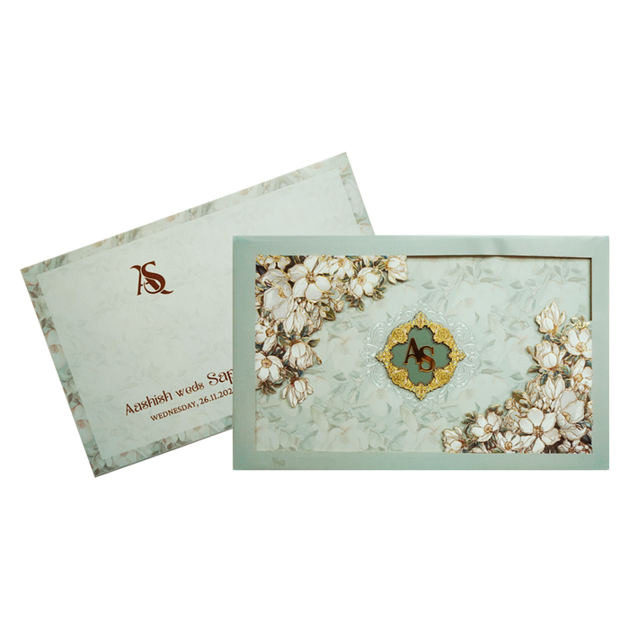 Green Laser cut Premium Invitation-King of Cards