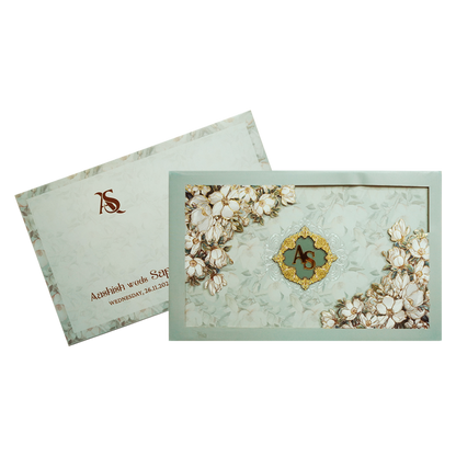 Green Laser cut Premium Invitation-King of Cards