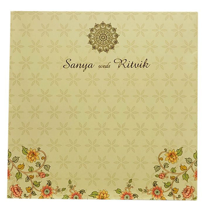 Brown Padded Invitation Card-King of Cards