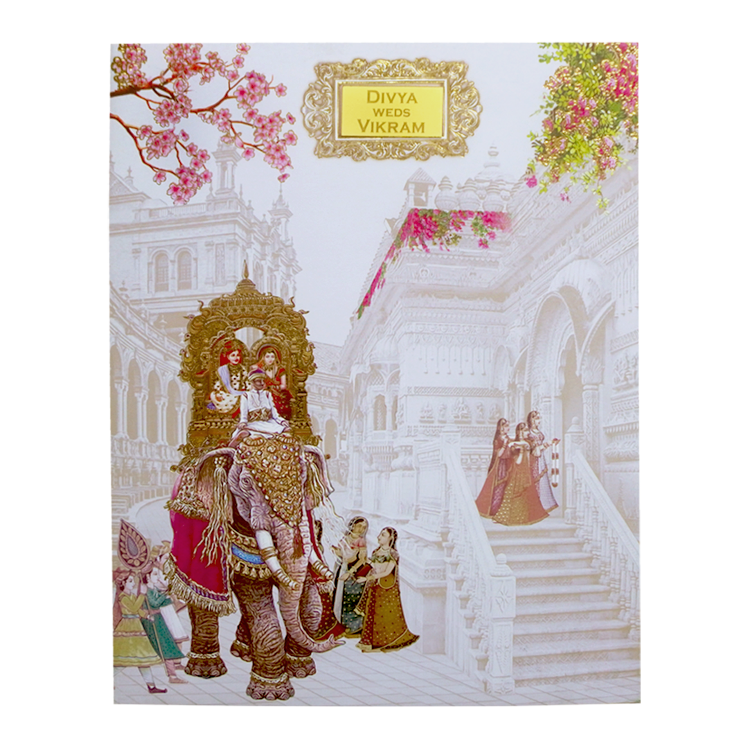 Grey Jumbo Royal Invitation Card-KNKJ1100