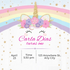 Pink Magical Unicorn Invitation-AAUNI001