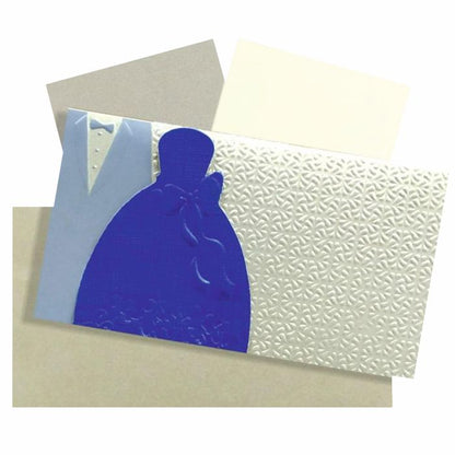 Beautiful Bride And Groom Theme With Grey Shading Personal Wedding Card - KNK30431-King of Cards