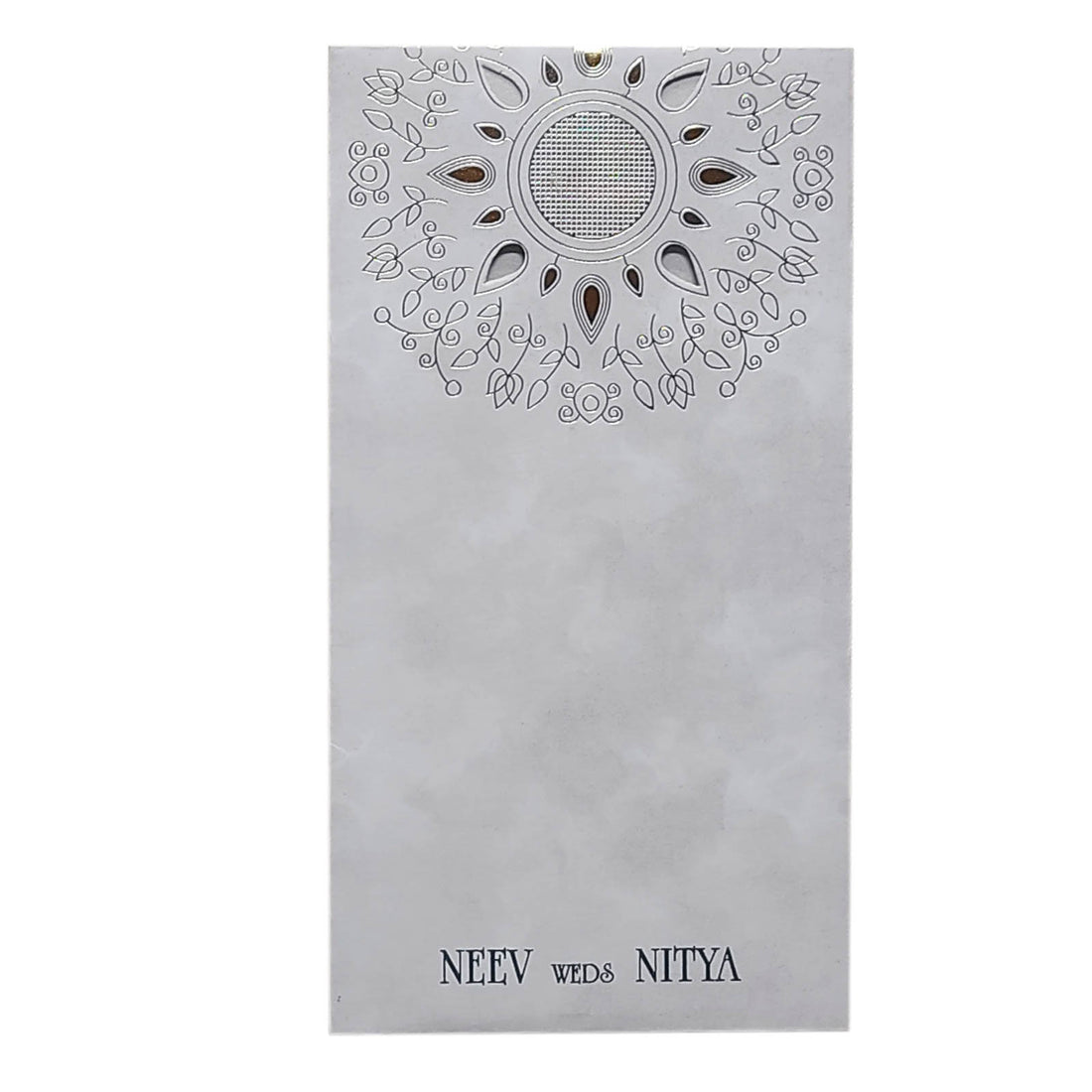 Grey Single Sheet Wedding Card-KRCS6432