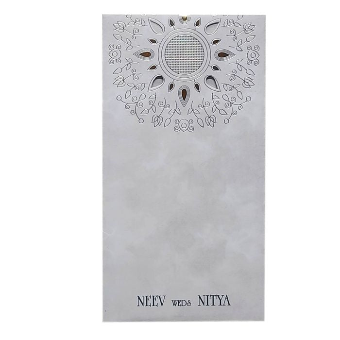 Grey Single Sheet Wedding Card-King of Cards