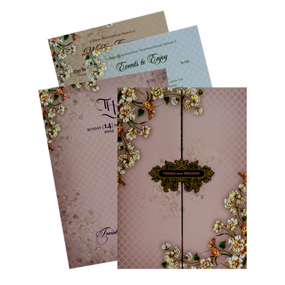 Soft Pink Padded Invitation-King of Cards