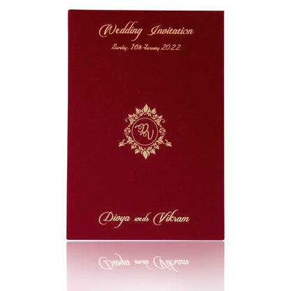 Gold Acrylic Floral Wedding Invitation Card-KNAG3704R