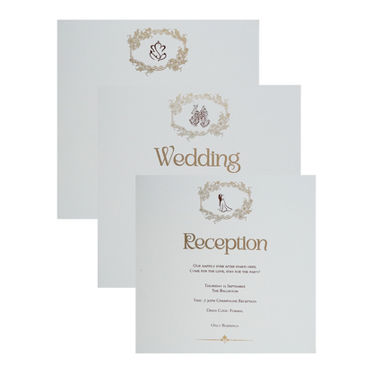 Ivory Laser Cut Padded Wedding Card-King of Cards