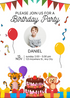 White Tiger Kids Birthday Invitation-King of Cards