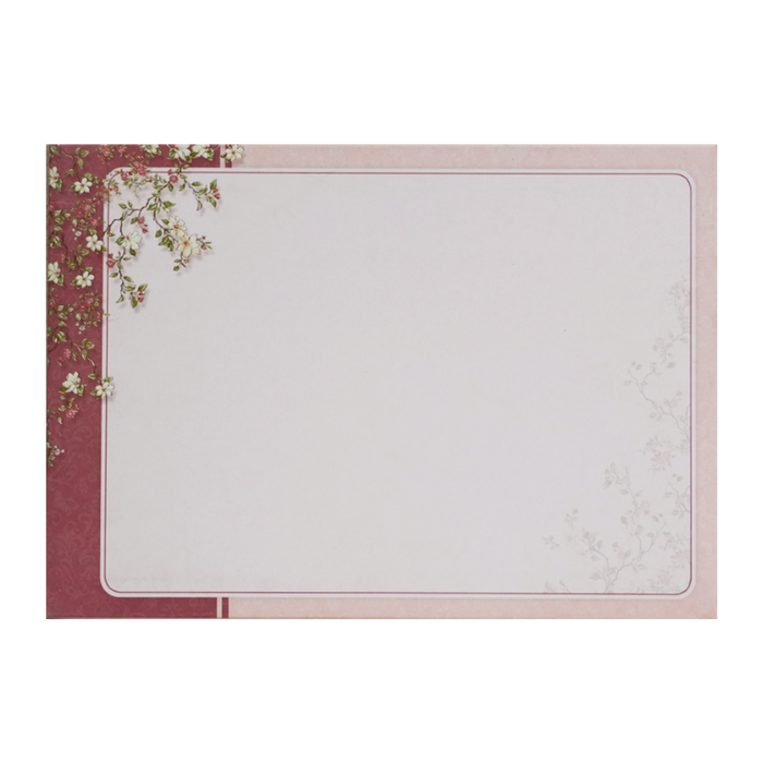 Beige Floral Door Padded Invitation Card-King of Cards