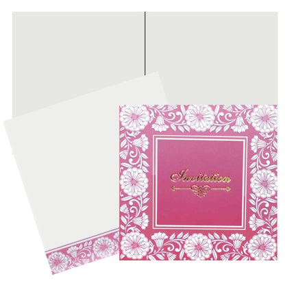 Sparkling Pink Shading With Bloom Theme Wedding Card - KNK43323