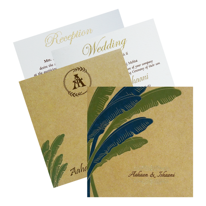 Brown Banana Leaf Invitation-KRC30210