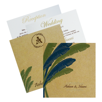 Brown Banana Leaf Invitation-KRC30210