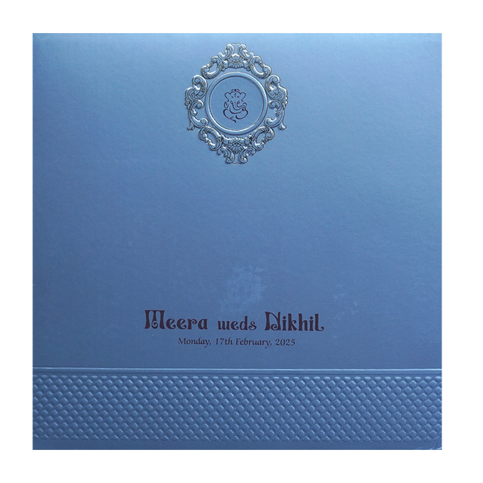Light Blue MDF Wedding Card-King of Cards