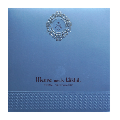 Light Blue MDF Wedding Card-King of Cards