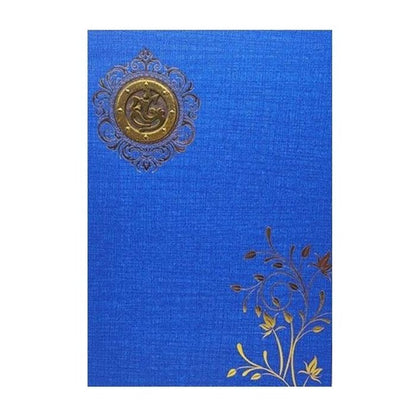 Blue Classic Paper Print With Awesome Leaves Design And Ganesha Sticker-KNCP826B-King of Cards