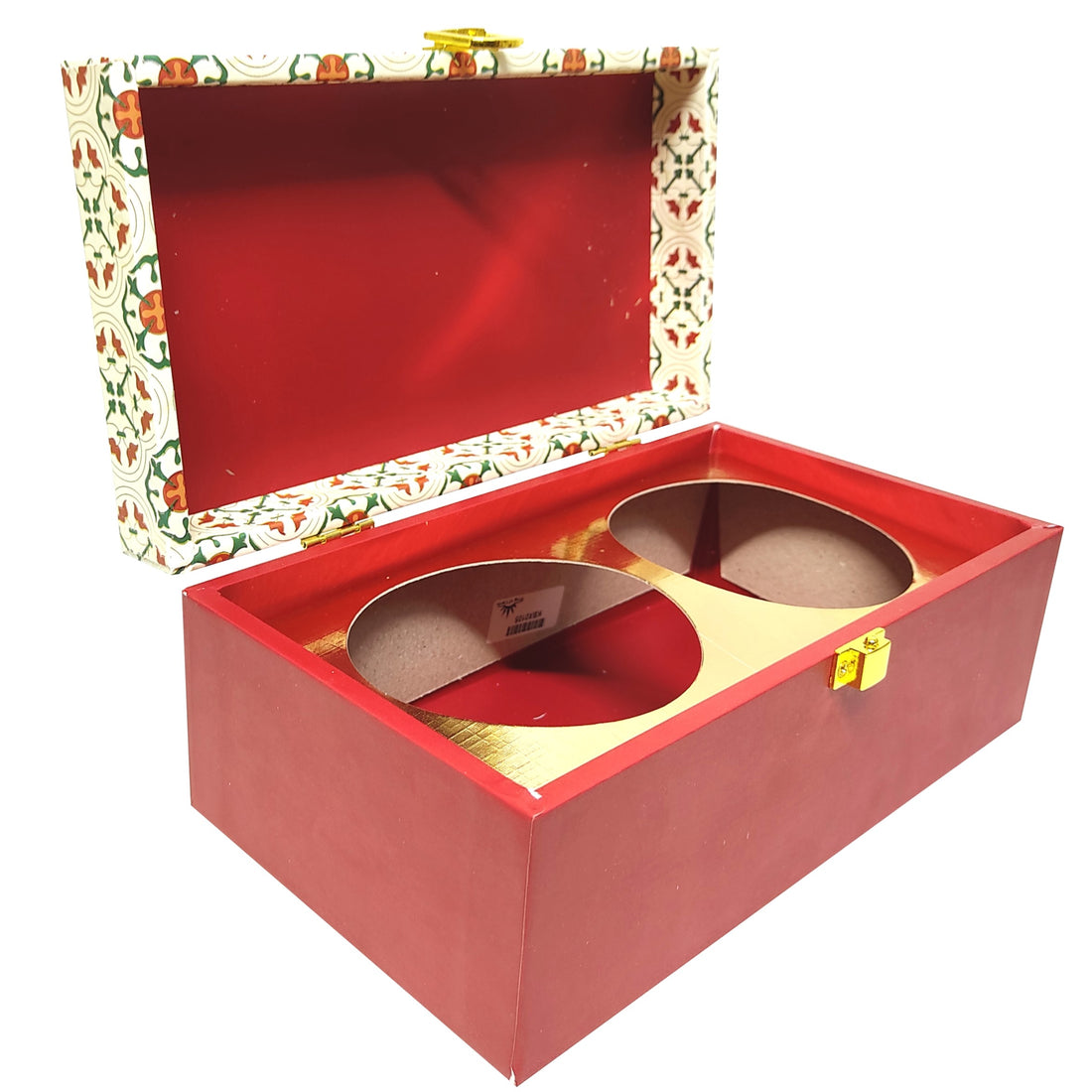 Red Traditional Floral Box Invitation-KBX0105