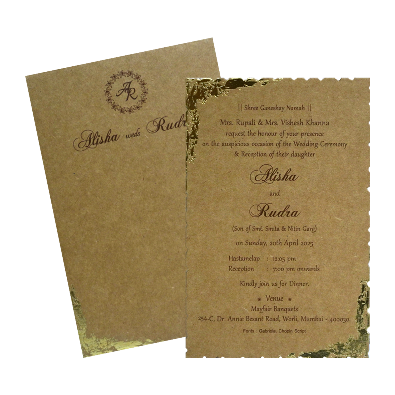 Make your event special with our exclusive Khaki Brown Foil Invitation. Shop now! ?WhatsApp Support ?Express Delivery.