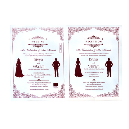 White Wedding Invitation Card-KNJS2056