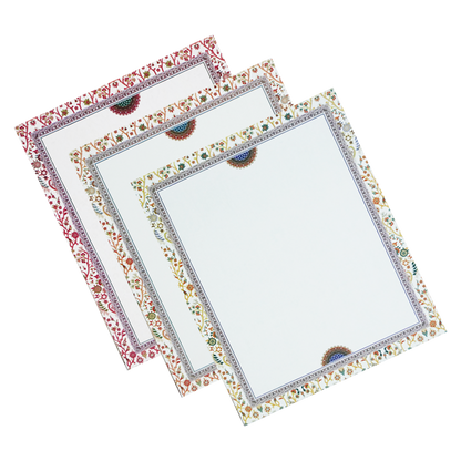 White Floral Pattern Padded Invitation Card-KAC05760