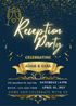 Royal Blue Elegance Reception Party Invitation-AARPI001