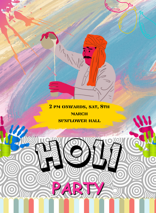 Vibrant Neon Holi Invitation-AAHOL003