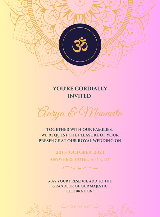 Vibrant Pink Hindu Wedding Invitation-AAHWI004