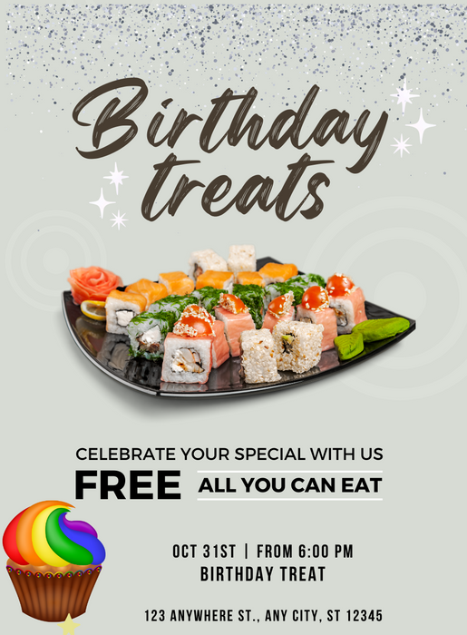 Vibrant Rainbow Birthday Treat-King of Cards