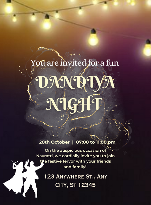 Violet Bulbs Dandiya Invitations-AADDI016