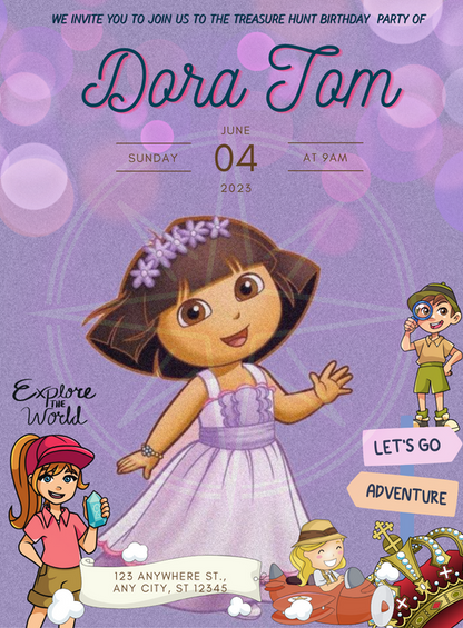 Violet Dora Popular Characters Invitation-AAPOP003