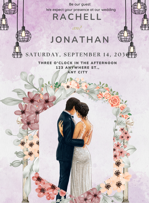 Violet Lamps Christian Wedding Invitations-AACWI041