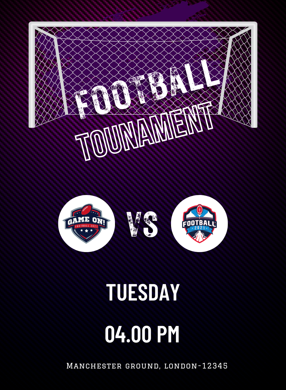 Violet Net Football Invitation-King of Cards