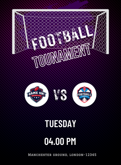 Violet Net Football Invitation-King of Cards