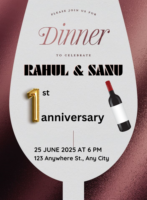 Violet Wine Dinner Party Invitation-AADNI019