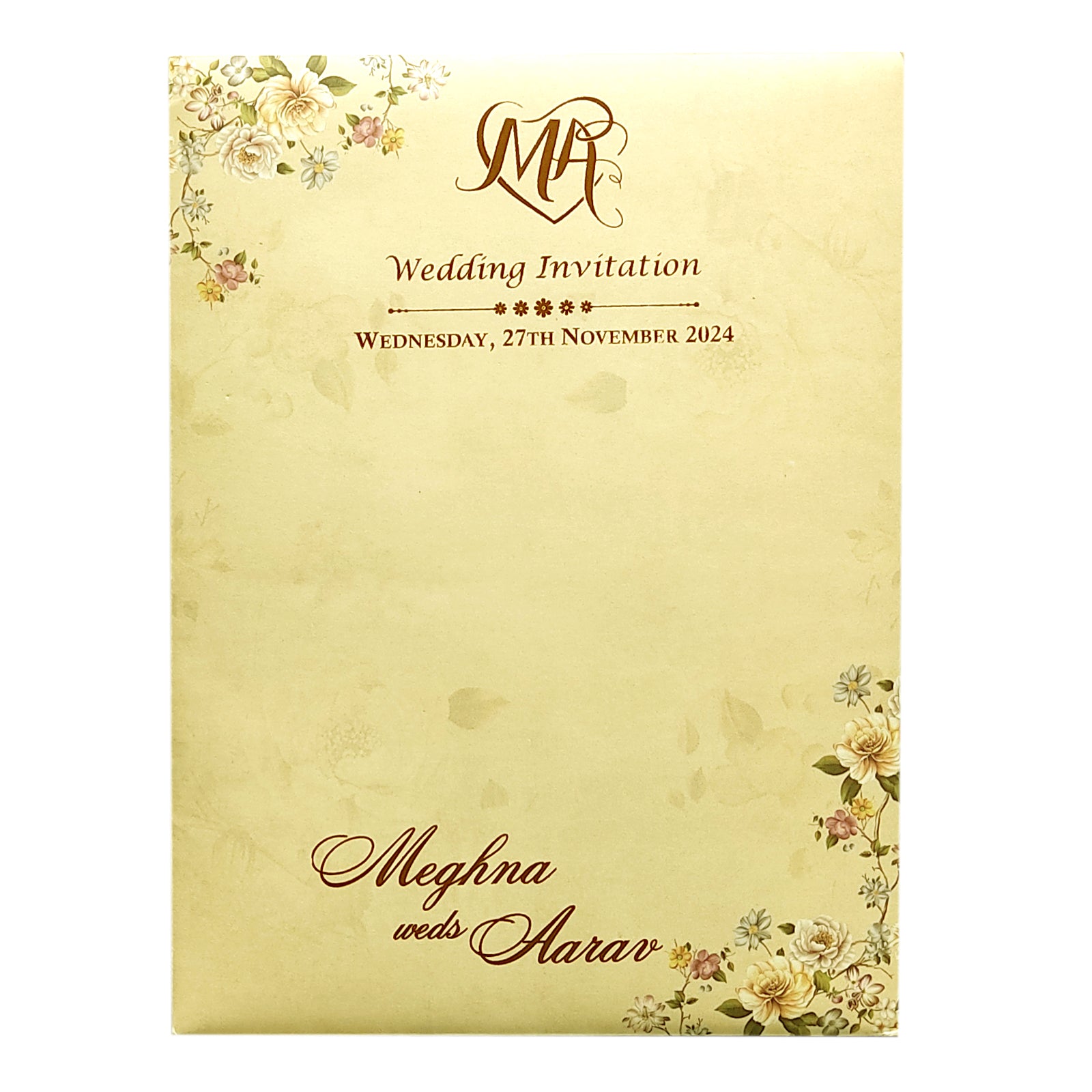 Pale Light Brown Marriage Card-KVN06770
