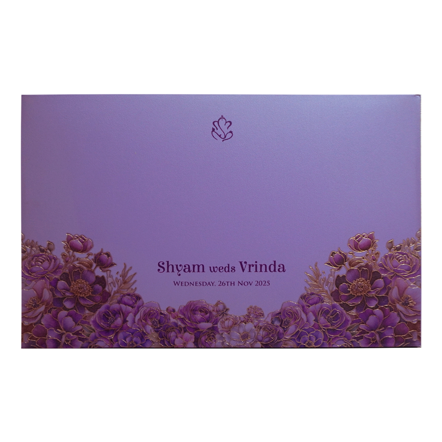 Purple Gold Foiled Floral Invitation Card-KPR24400