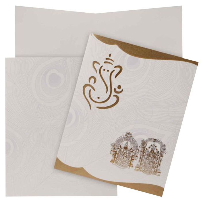 Lovely Ganesha With Balaji Padhmavathi Wedding Card - KNK3331-King of Cards