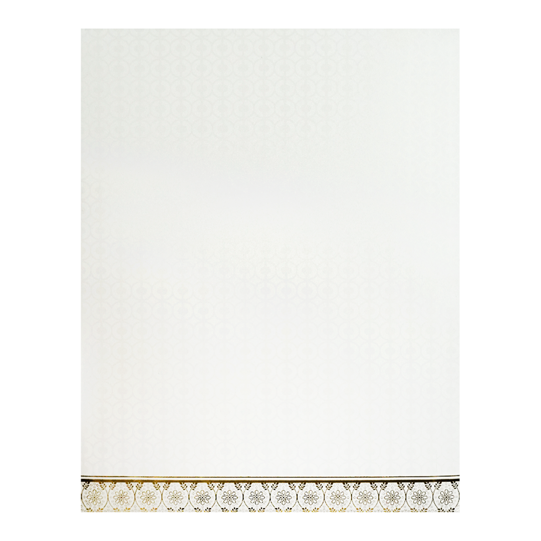 Classic White &amp; Gold Floral Wedding Card-KNJS2091