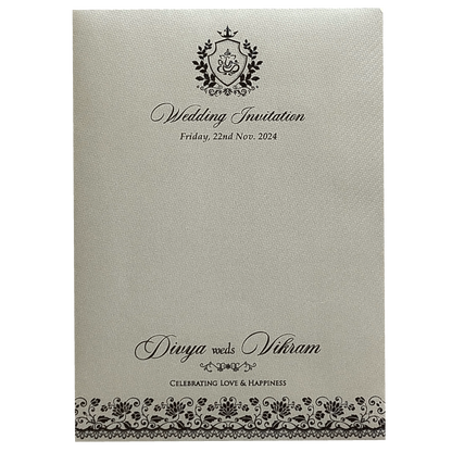 Texture Invite Card Grey Texture Single Sheet Invitation Card – King of Cards