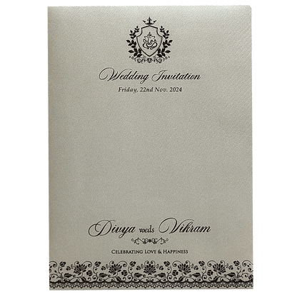 Grey Texture Single Sheet Invitation Card-King of Cards