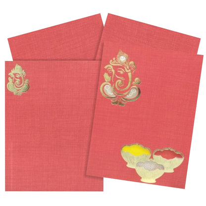 Check out our super cool collection of Red gold foil ganesha and kumkum arshana invitation card at best price. &amp;