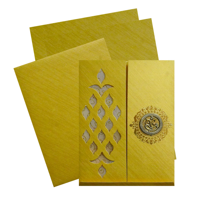 Gold Striking Laser Cut Wedding Card-King of Cards