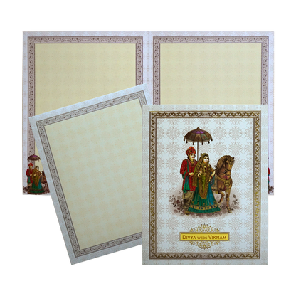 Ivory White Wedding Invitation-KNKN6310